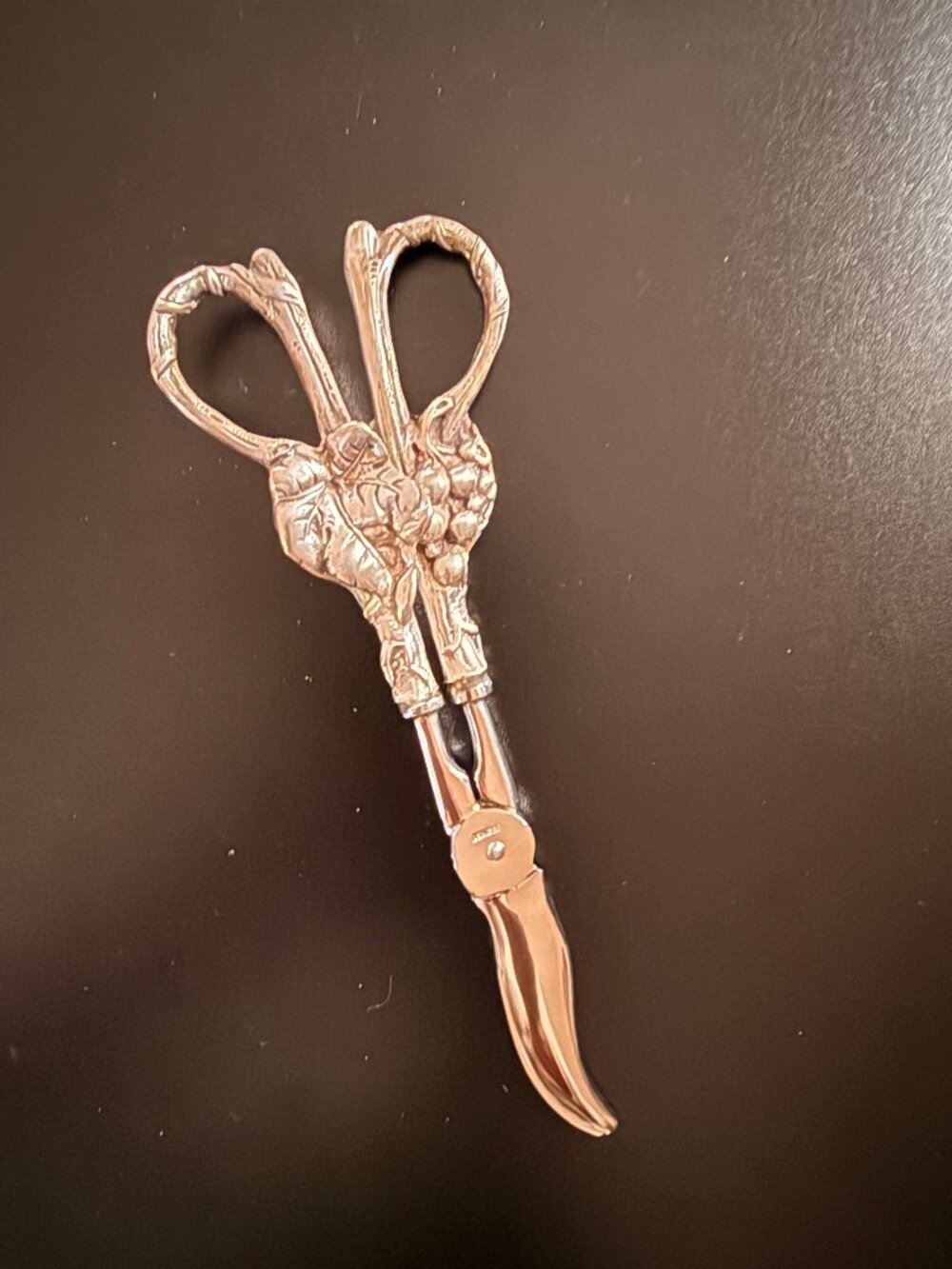 Vintage Sterling Silver Handle Grape Shears Scissors w/Ornate Vine-Brown's CA